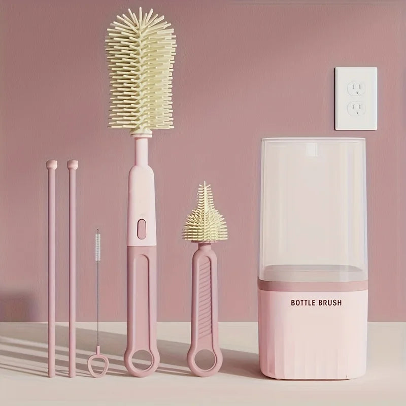 Babynestia silicone baby bottle brush set with drying rack
