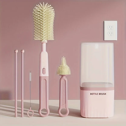 Babynestia silicone baby bottle brush set with drying rack