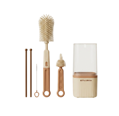 Babynestia silicone baby bottle brush set with drying rack
