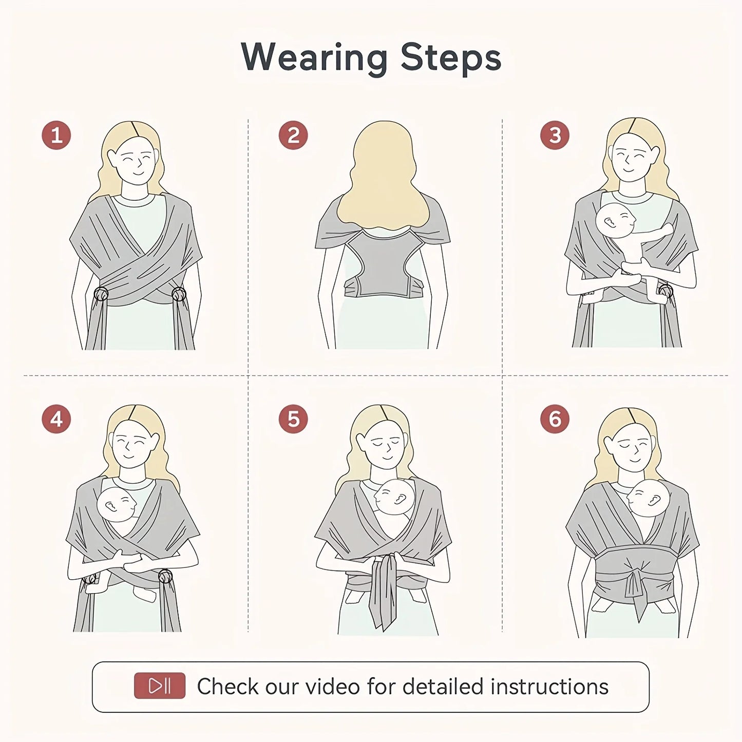 Babynestia stretchy newborn baby wrap carrier
