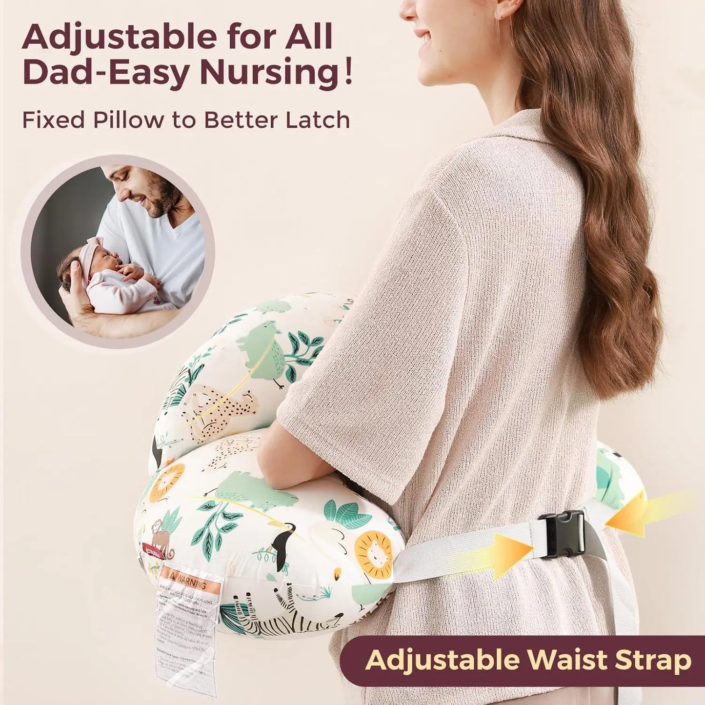 Babynestia hands-free nursing and breastfeeding support pillow