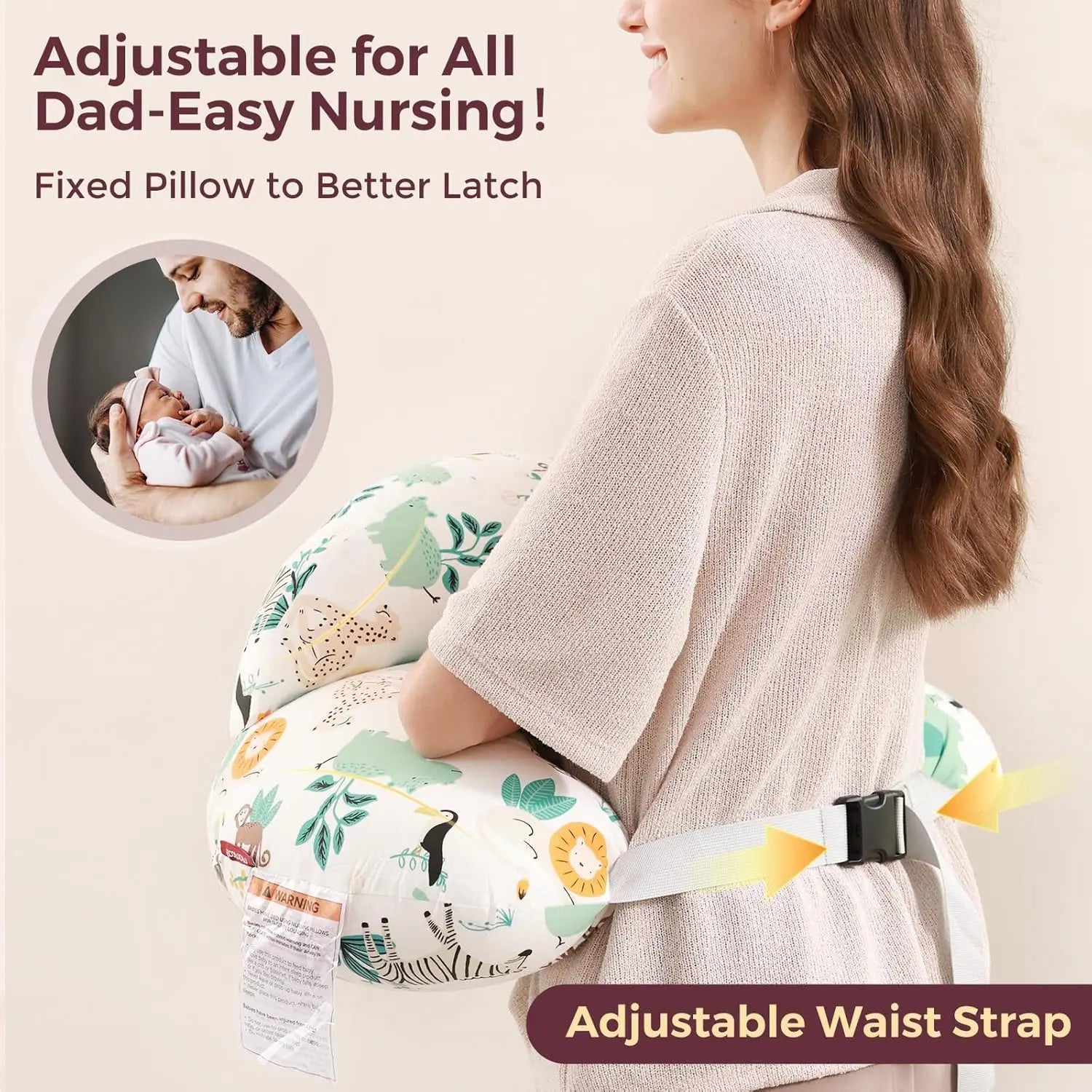 Babynestia hands-free nursing and breastfeeding support pillow