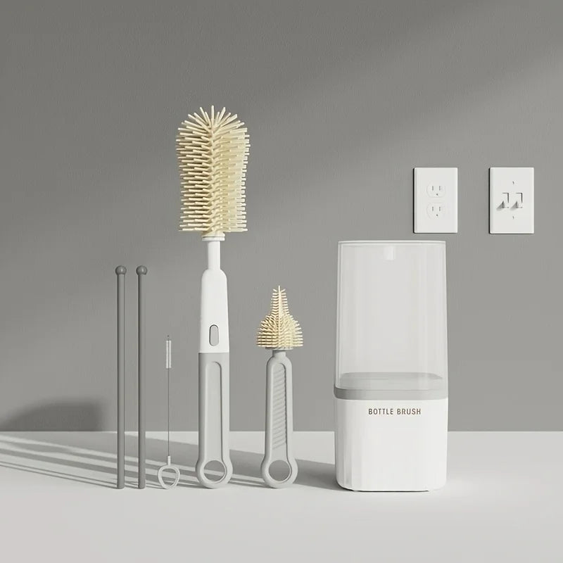 Babynestia silicone baby bottle brush set with drying rack