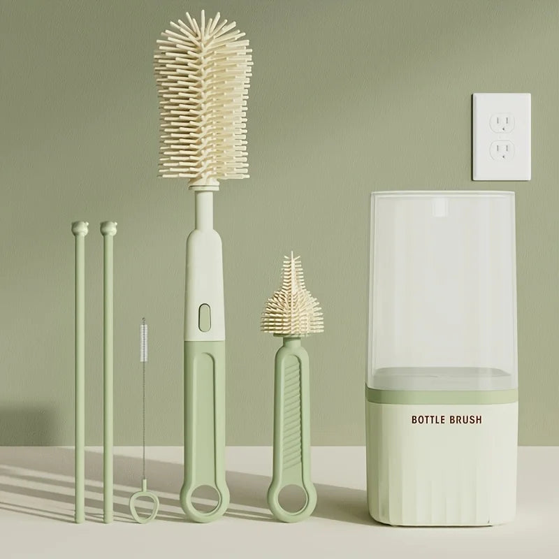 Babynestia silicone baby bottle brush set with drying rack