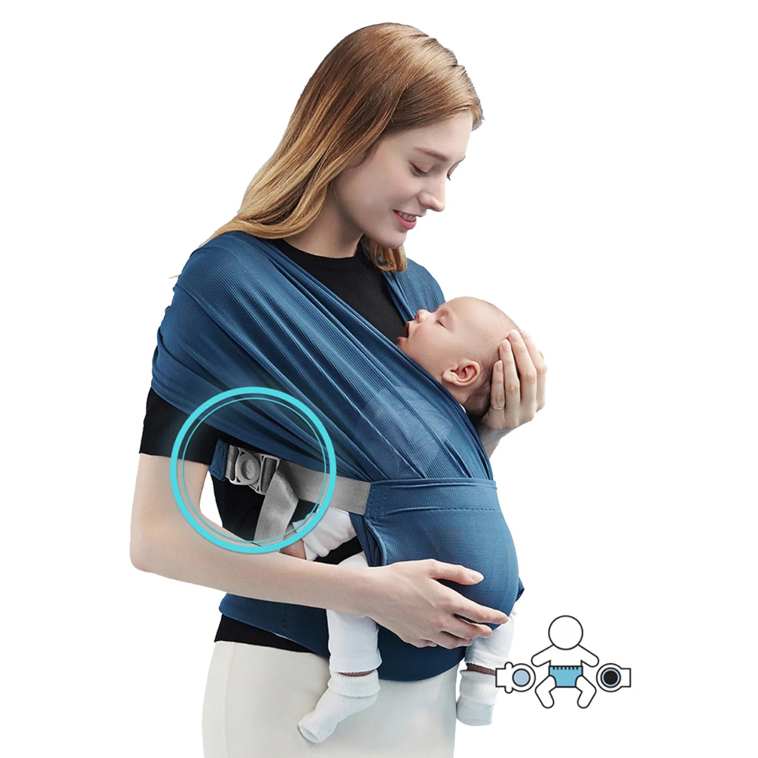 Babynestia stretchy newborn baby wrap carrier