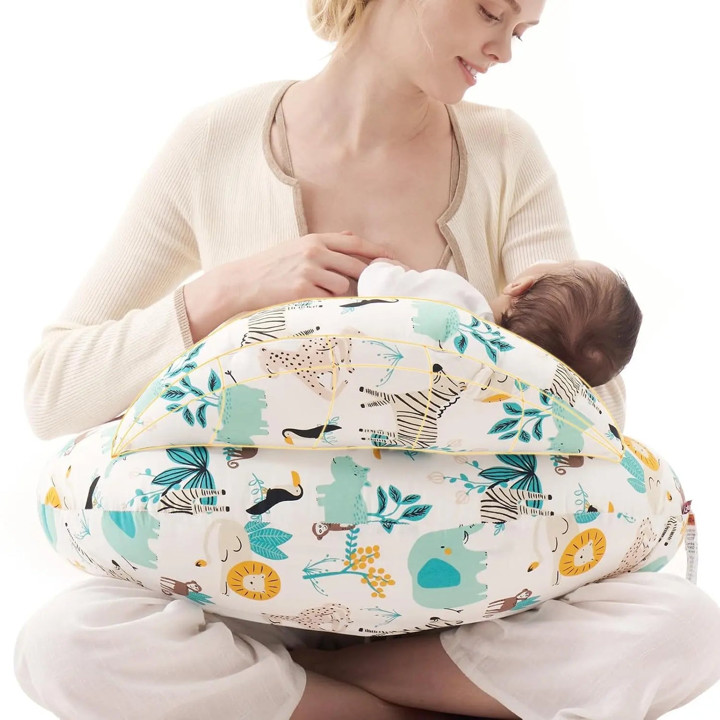 Babynestia hands-free nursing and breastfeeding support pillow