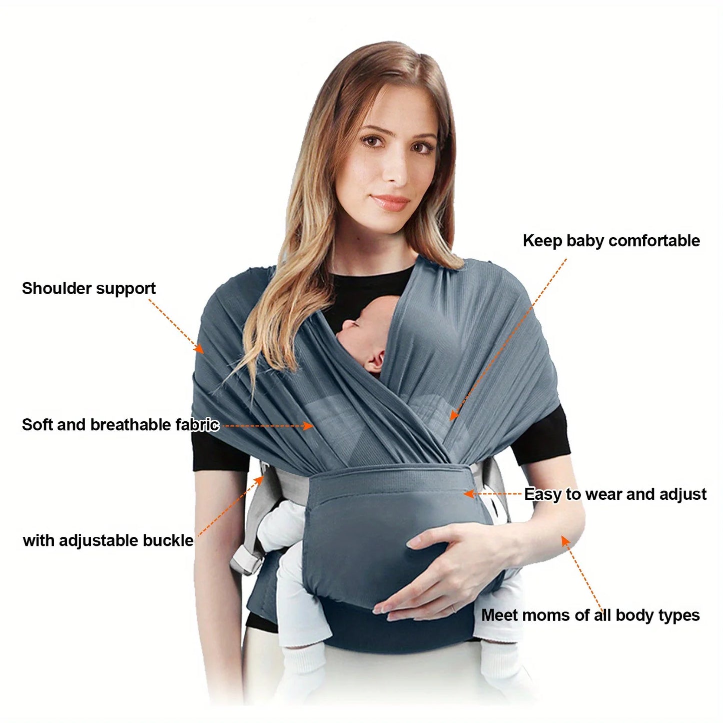 Babynestia stretchy newborn baby wrap carrier