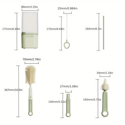 Babynestia silicone baby bottle brush set with drying rack