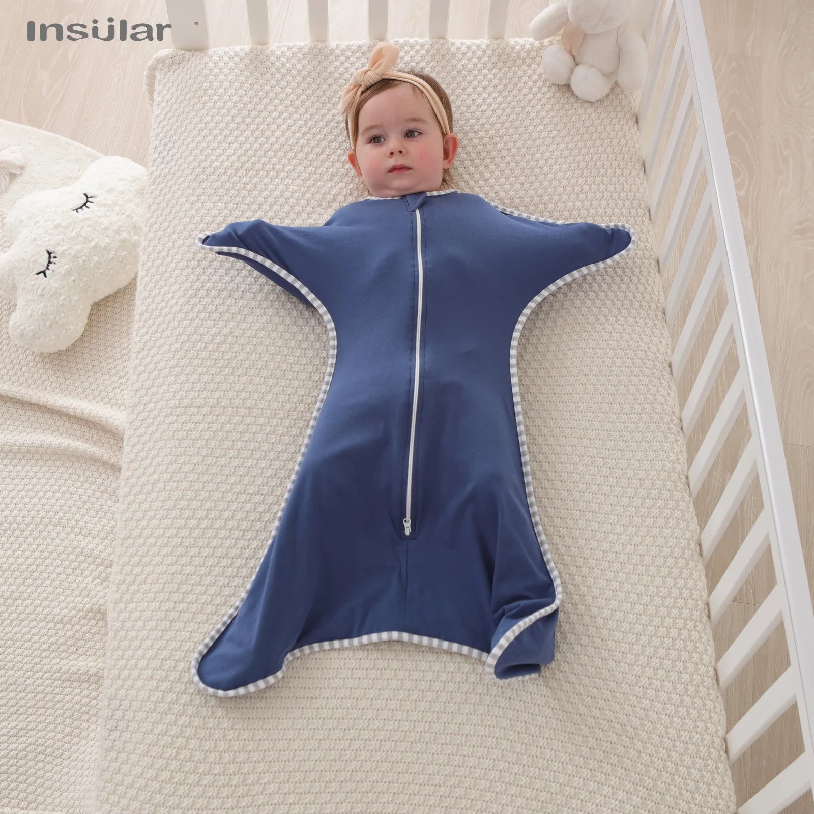 Babynestia anti-startle cotton newborn swaddle blanket