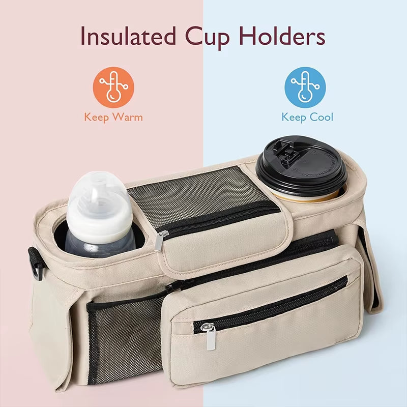 Babynestia large stroller organizer and hanging diaper bag