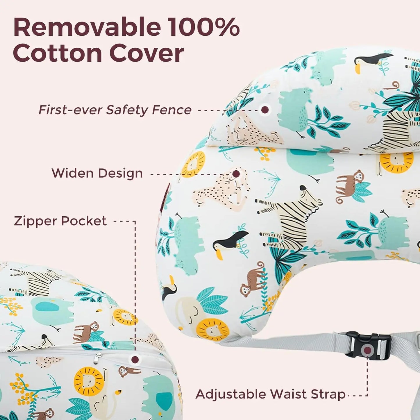 Babynestia hands-free nursing and breastfeeding support pillow
