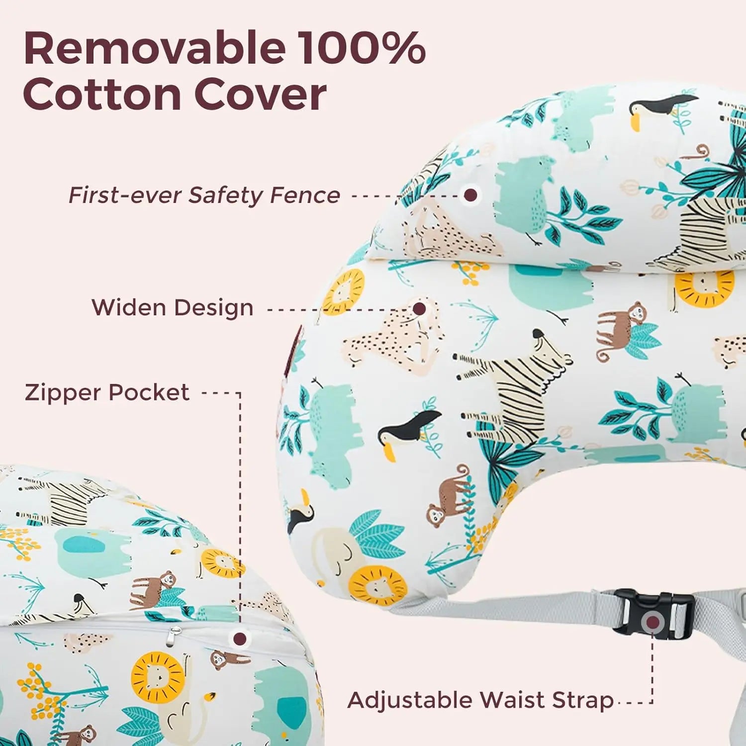 Babynestia hands-free nursing and breastfeeding support pillow