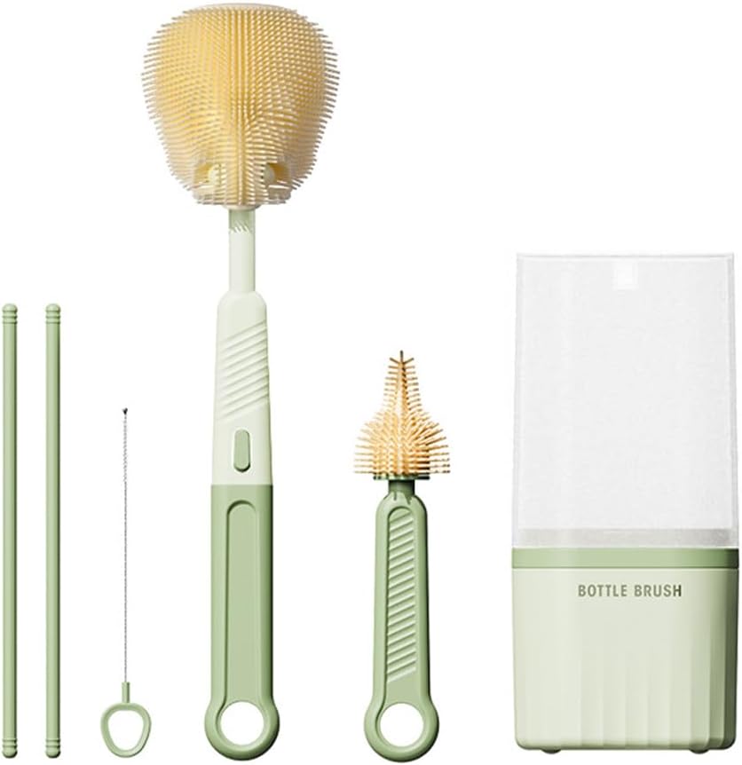 Babynestia silicone baby bottle brush set with drying rack